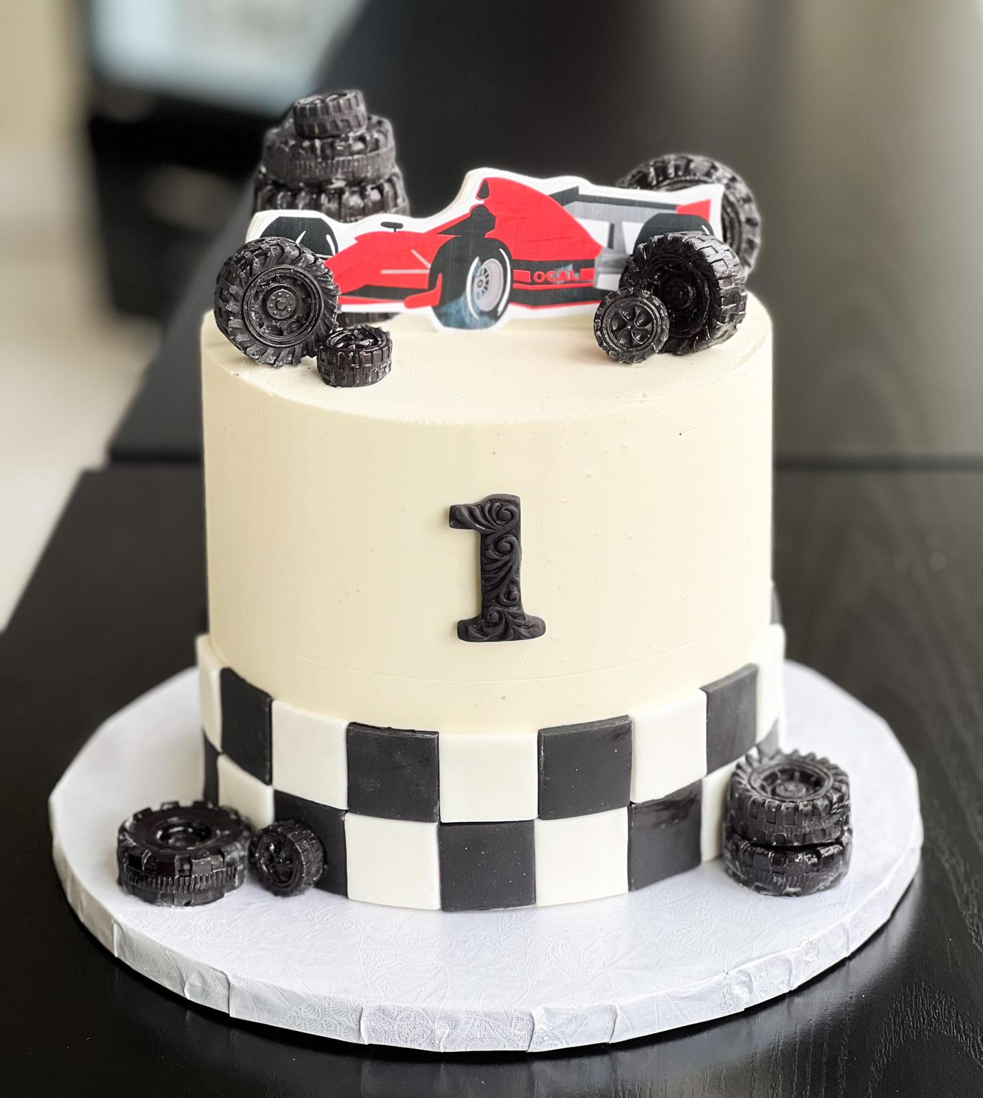 Racing Car Fondant Cake- Order Online Racing Car Fondant Cake @ Flavoursguru