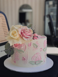 Painted Floral Buttercream Cake